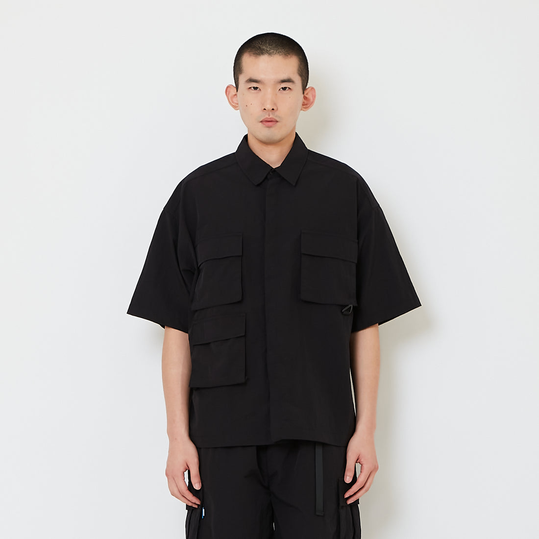 Men Oversized Shirt - Black - SM2608175D