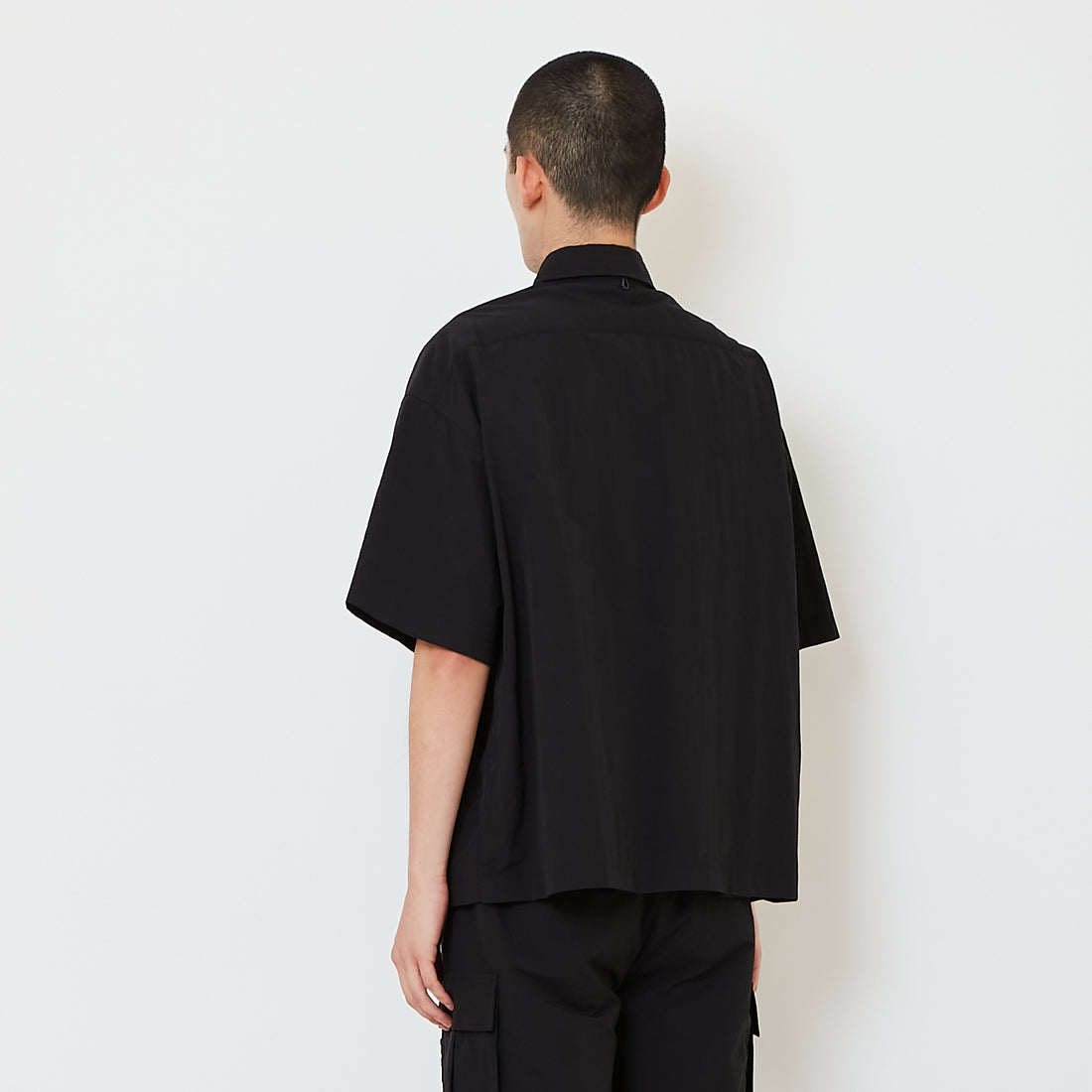 Men Oversized Shirt - Black - SM2608175D