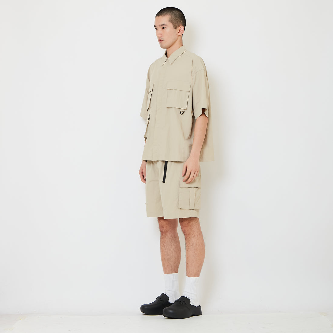 Men Nylon Shorts - Beige - SM2608176A