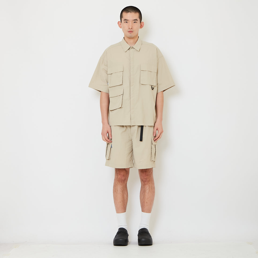 Men Nylon Shorts - Beige - SM2608176A