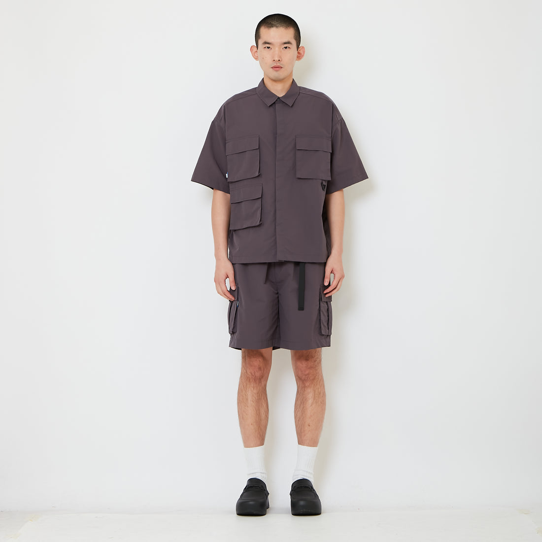 Men Nylon Shorts - Metal - SM2608176C