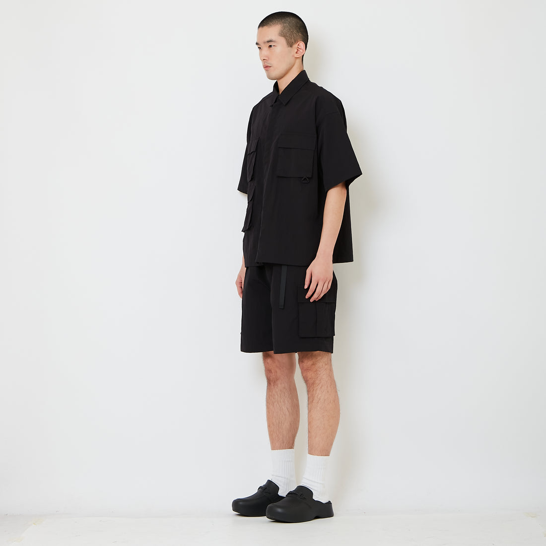 Men Nylon Shorts - Black - SM2608176D