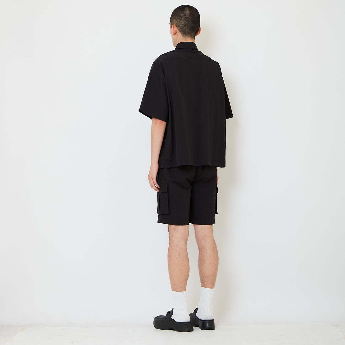 Men Nylon Shorts - Black - SM2608176D