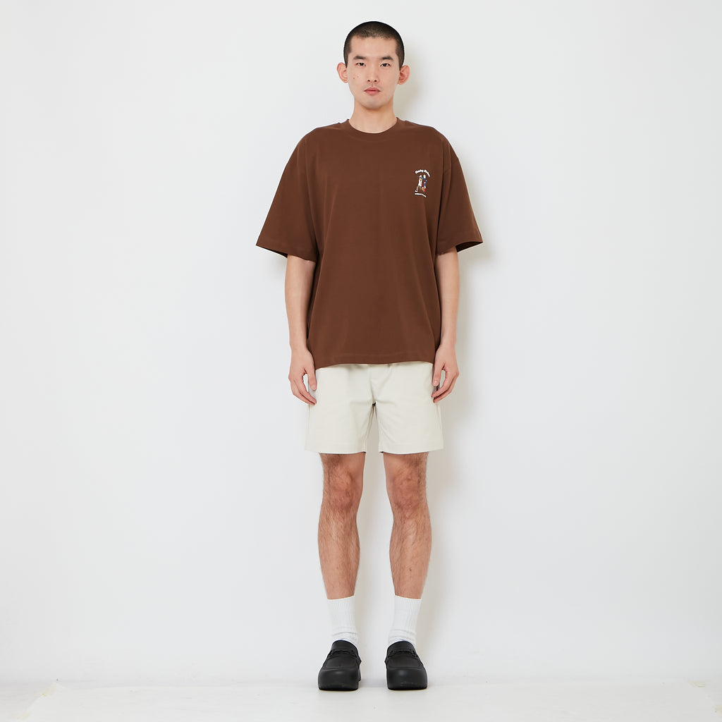 Men Twill Shorts - Light Khaki - SM2608178A
