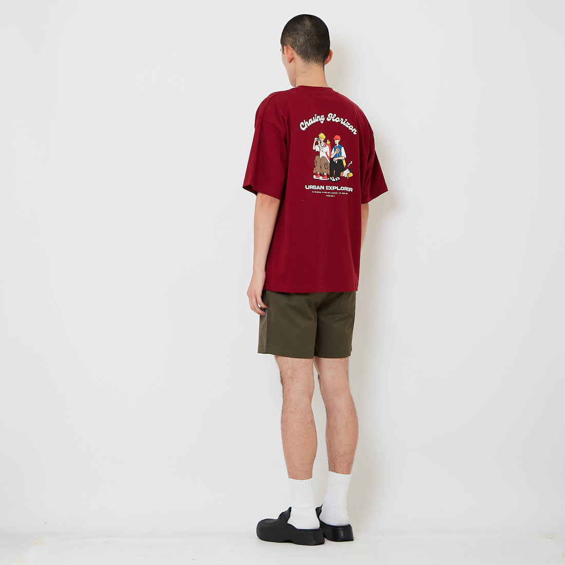 Men Twill Shorts - Army Green - SM2608178C