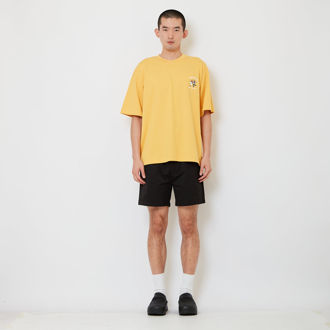Men Twill Shorts - Black - SM2608178D
