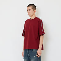 Men Boxy Cropped Essential Tee - Wine - SM2608180D