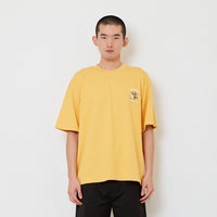 Men Printed Oversized Tee - Yellow - SM2608181B