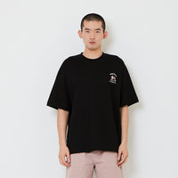 Men Printed Oversized Tee - Black - SM2608181F