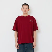 Men Embroidery Oversized Tee - Wine - SM2608183D