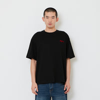 Men Embroidery Oversized Tee - Black - SM2608183E