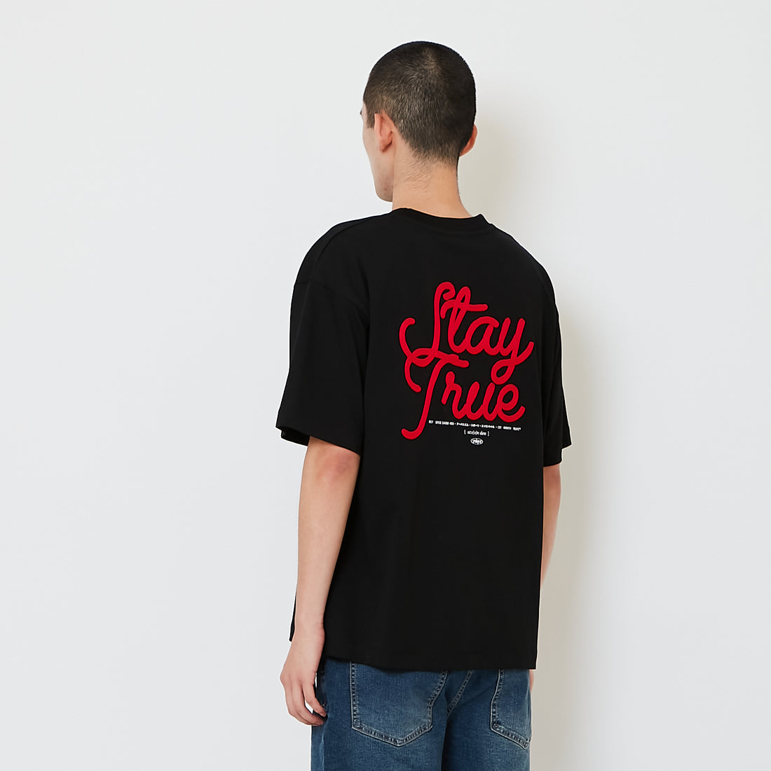 Men Embroidery Oversized Tee - Black - SM2608183E