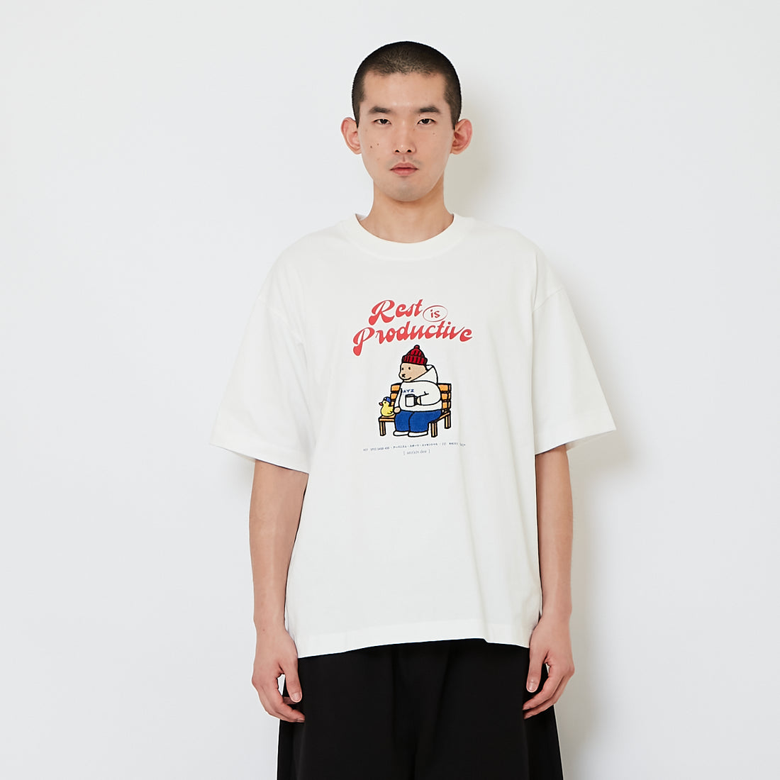 Men Embroidery Oversized Tee - Off White - SM2610187A