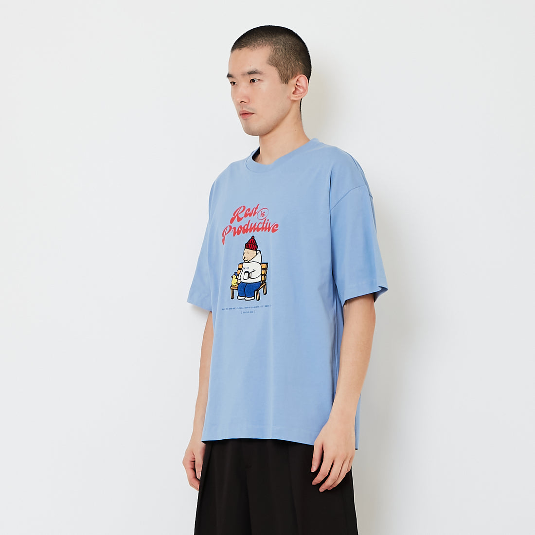 Men Embroidery Oversized Tee - Violet - SM2610187C