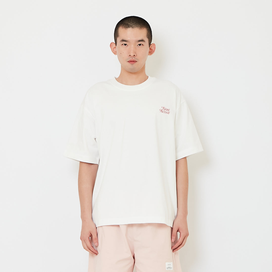Men Embroidery Oversized Tee - Off White - SM2610188A