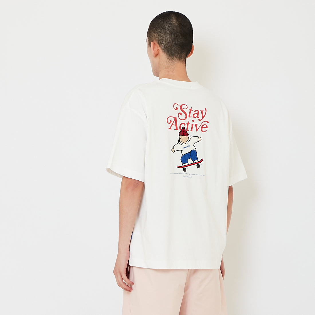 Men Embroidery Oversized Tee - Off White - SM2610188A