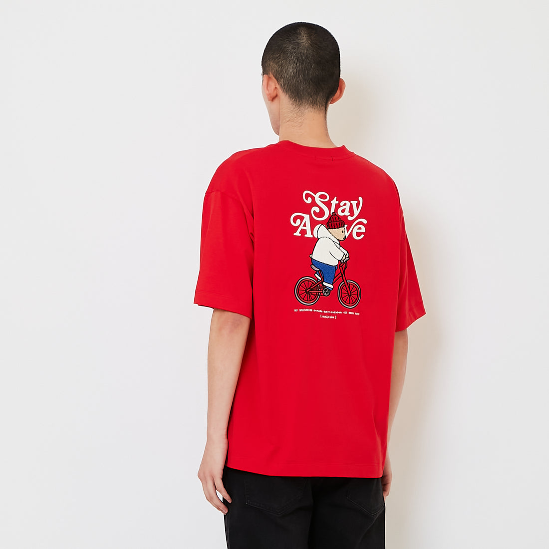 Men Embroidery Oversized Tee - Red - SM2610188C