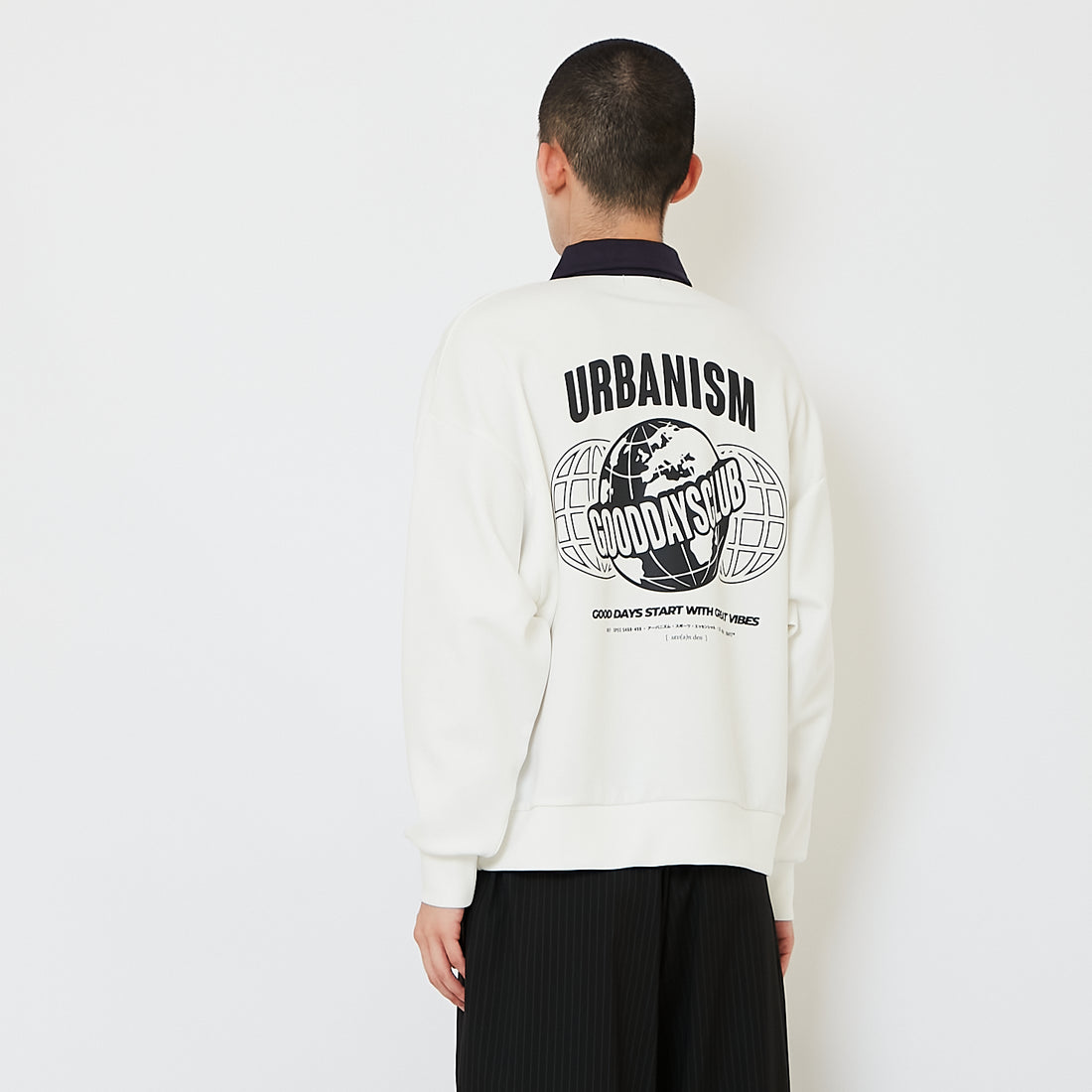 Men Oversized Polo Top - Off White - SM2610190A