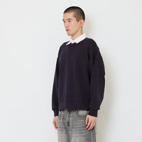 Men Oversized Polo Top - Navy - SM2610190B