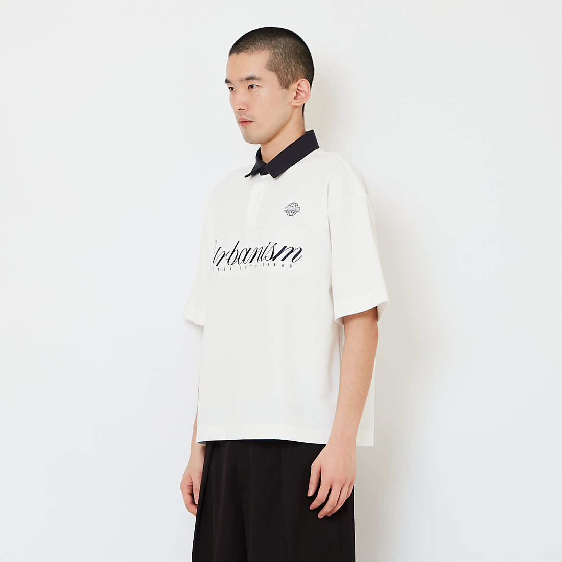 Men Cropped Polo Top - Off White - SM2610191A