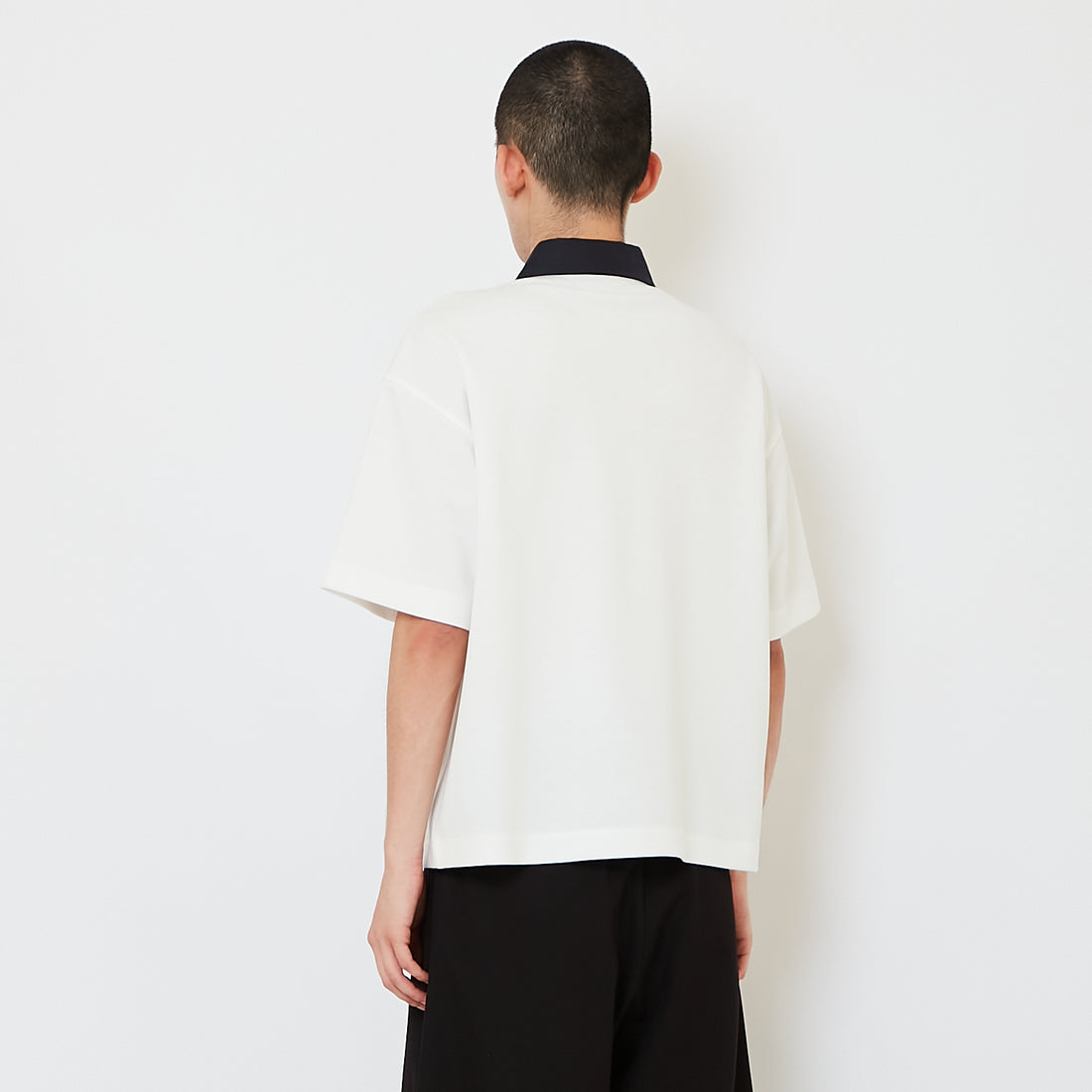 Men Cropped Polo Top - Off White - SM2610191A