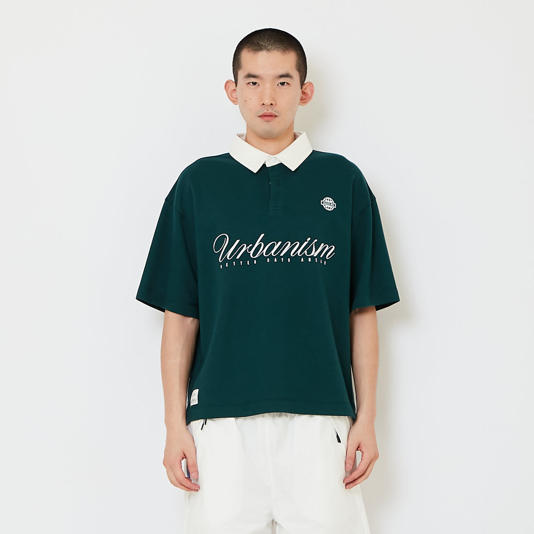 Men Cropped Polo Top - Army Green - SM2610191B