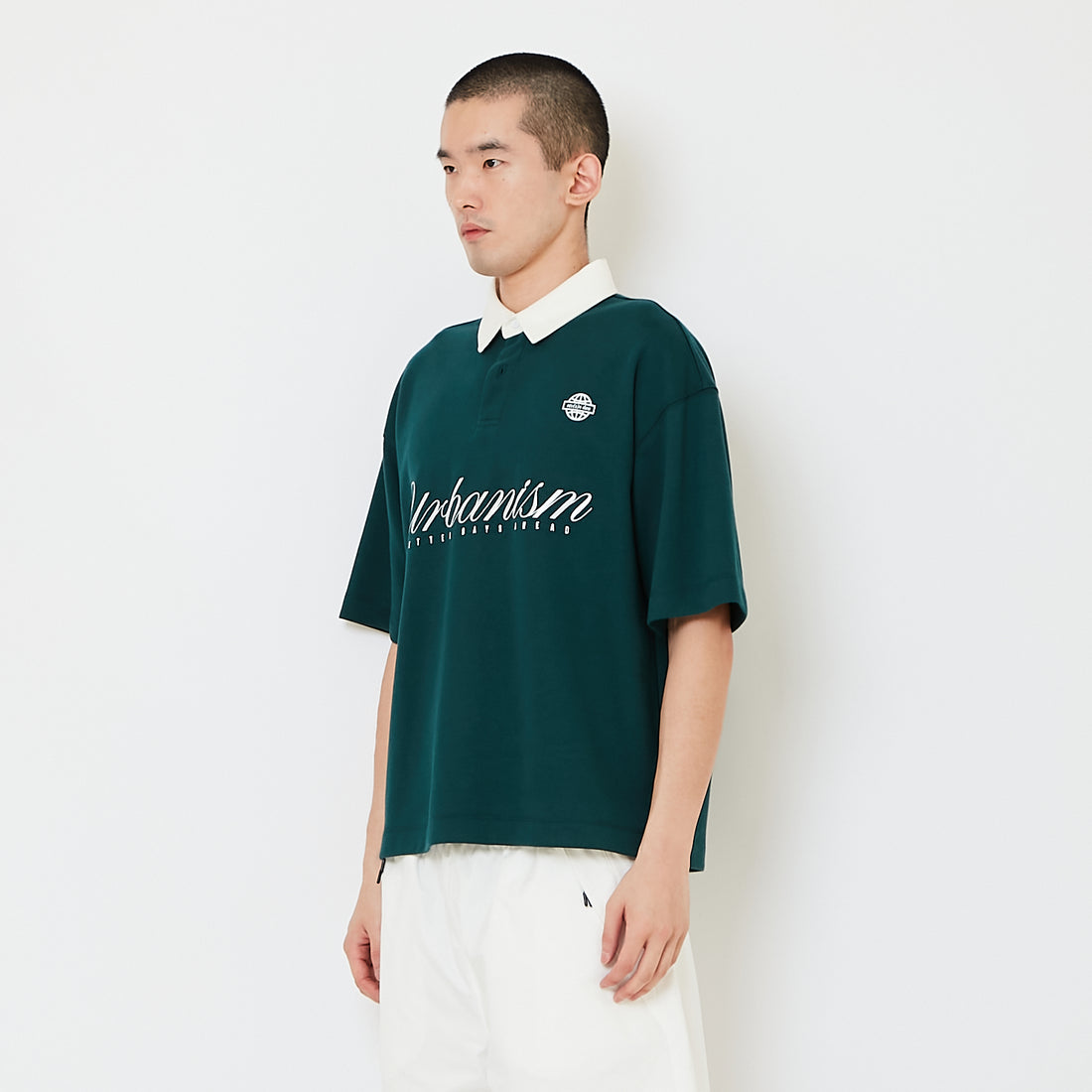 Men Cropped Polo Top - Army Green - SM2610191B