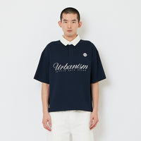 Men Cropped Polo Top - Navy - SM2610191C