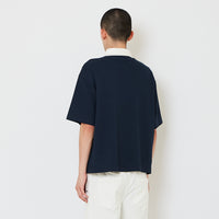 Men Cropped Polo Top - Navy - SM2610191C