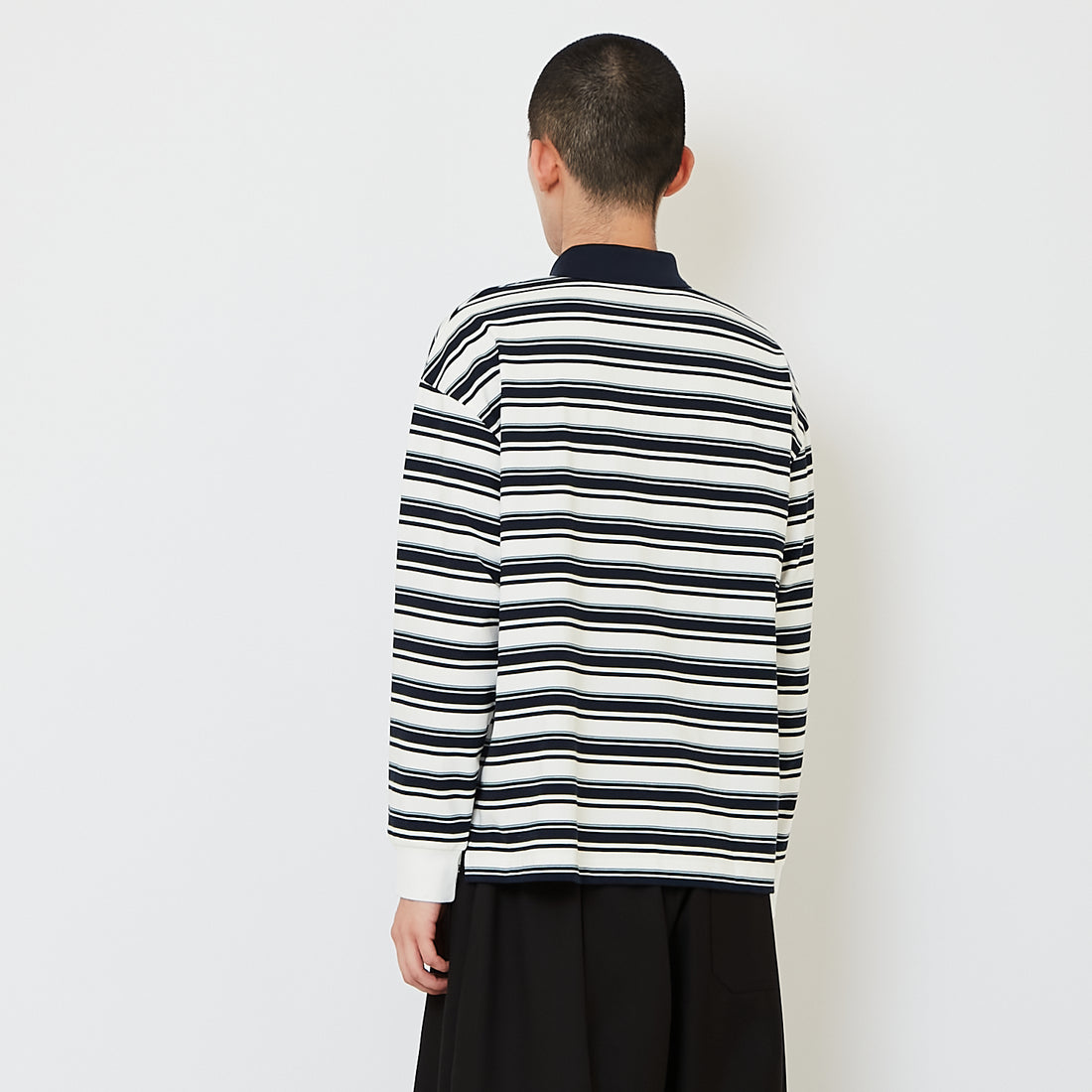 Men Oversized Stripe Top - Off White - SM2610196A