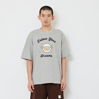 Men Embroidery Oversized Tee - Melange Grey - SM2610199D