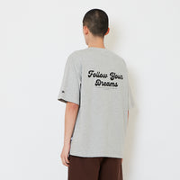 Men Embroidery Oversized Tee - Melange Grey - SM2610199D