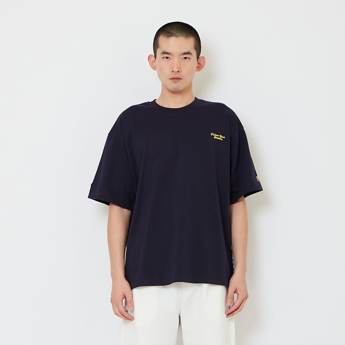 Men Embroidery Oversized Tee - Navy - SM2610200D