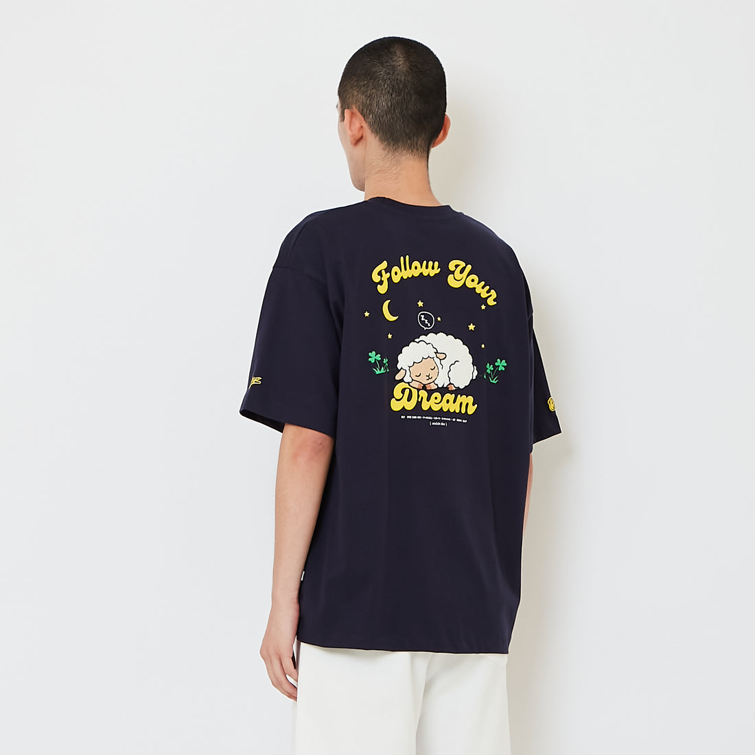 Men Embroidery Oversized Tee - Navy - SM2610200D