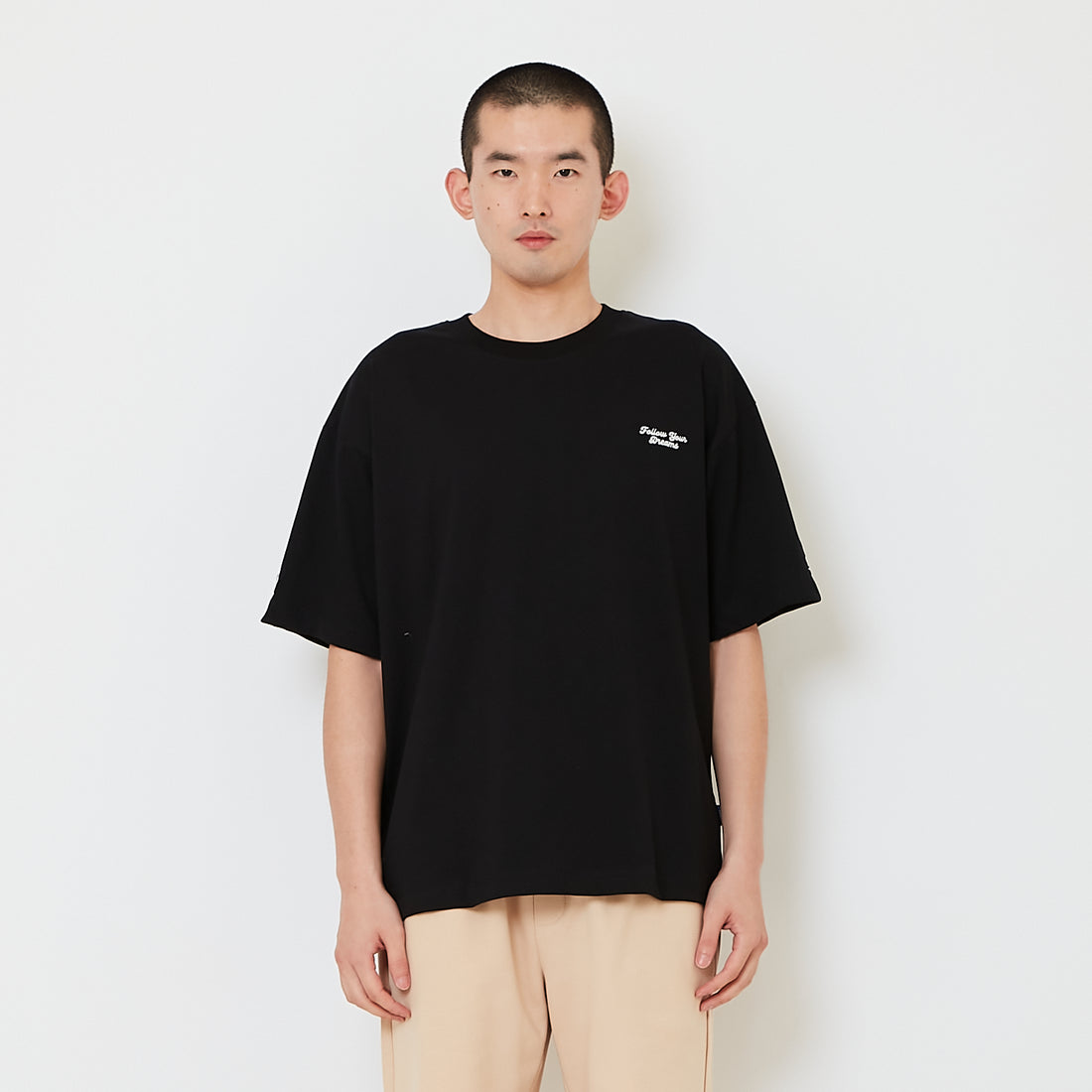 Men Embroidery Oversized Tee - Black - SM2610200E