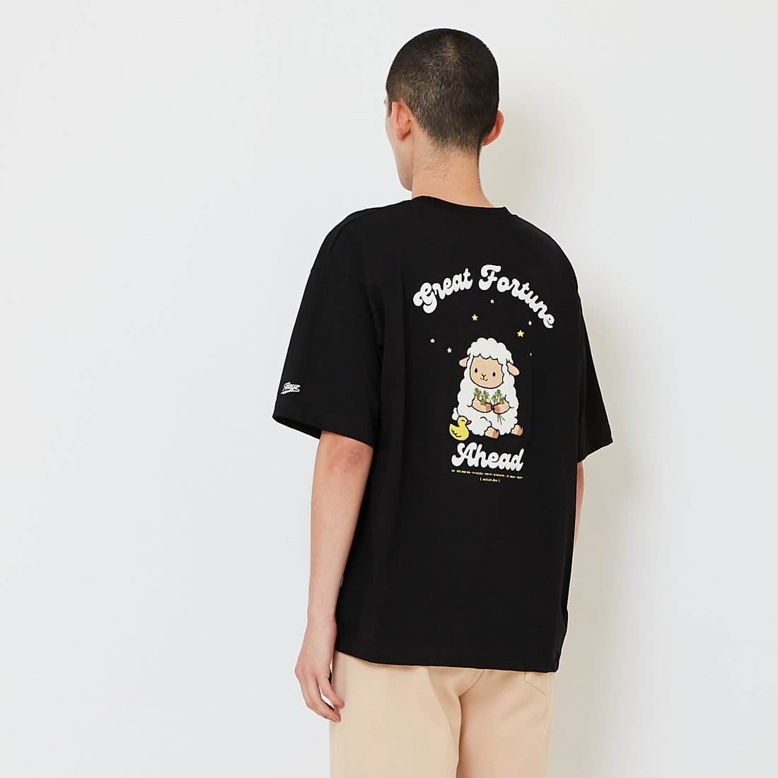 Men Embroidery Oversized Tee - Black - SM2610200E