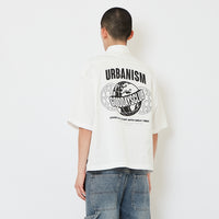 Men Boxy Cropped Shirt - Off White - SM2610203A