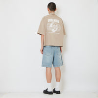 Men Wide Leg Denim Shorts - Light Blue - SM2610208A