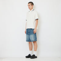 Men Wide Leg Denim Shorts - Blue - SM2610208B