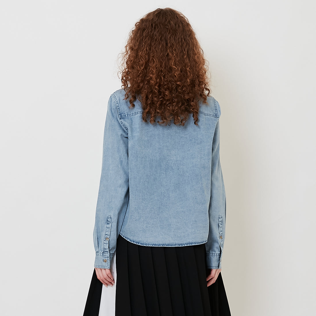 Women Chambray Shirt - Light Blue - SW2511195A