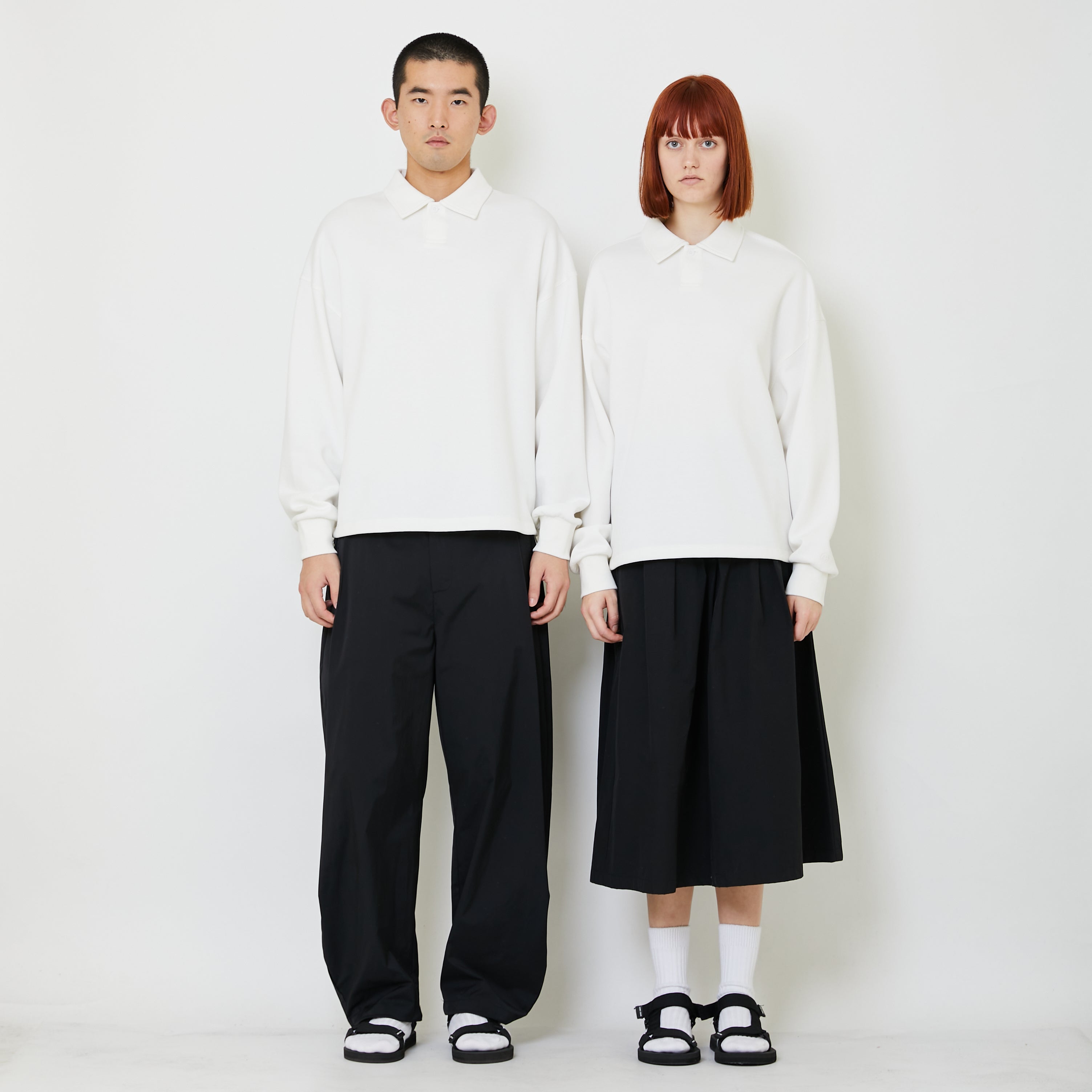 7dayz adult genderless cropped polo sweater - off white - su2408002a