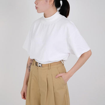 Women Mock Neck Top - Off White - SW2307071A