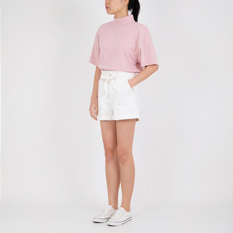 Women Mock Neck Top - Light Pink - SW2307071B