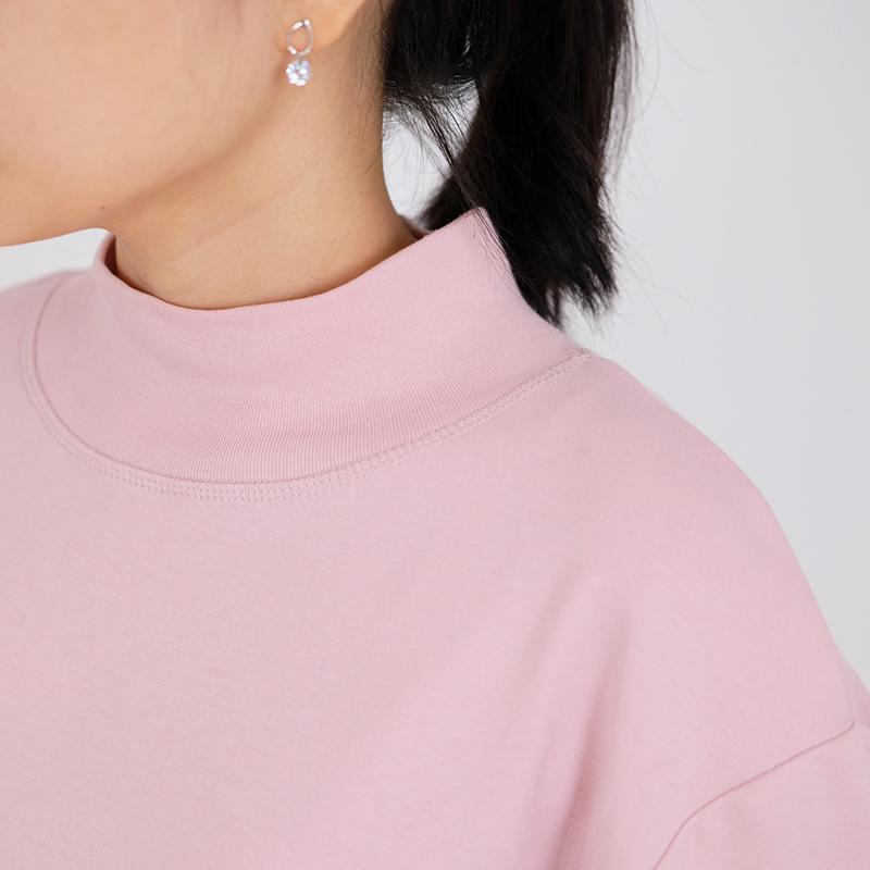 Women Mock Neck Top - Light Pink - SW2307071B