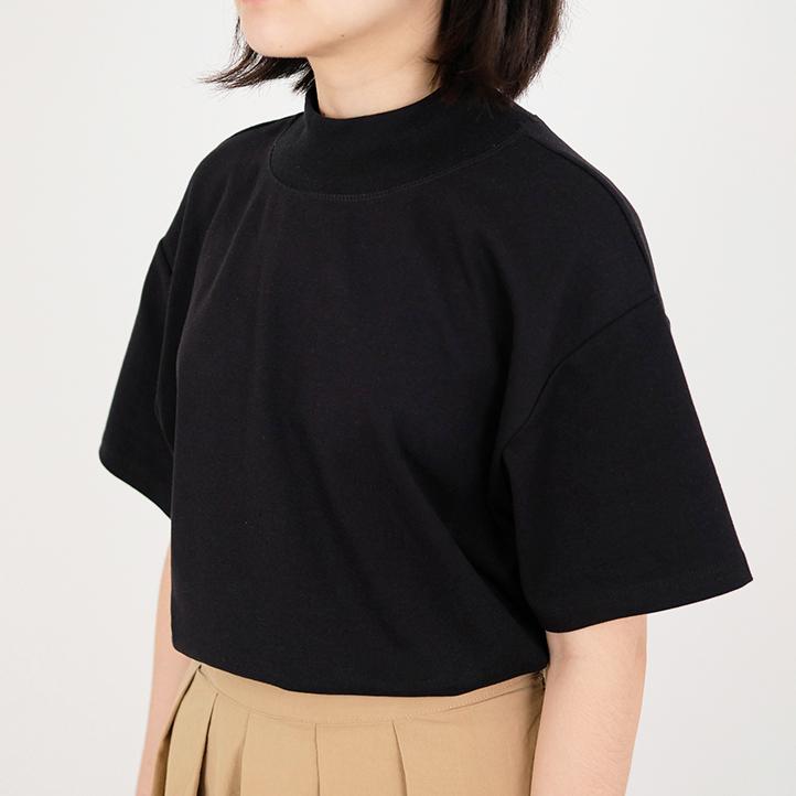 Women Mock Neck Top - Black - SW2307071D