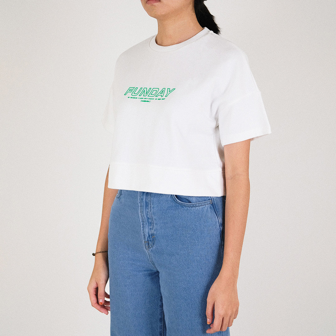 Women Cropped Top - Off White - SW2301004C