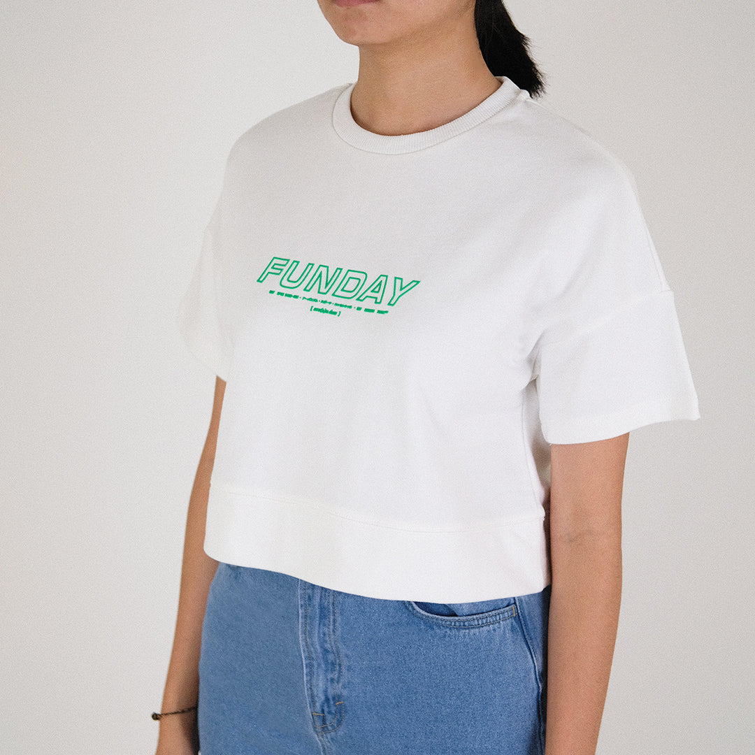 Women Cropped Top - Off White - SW2301004C