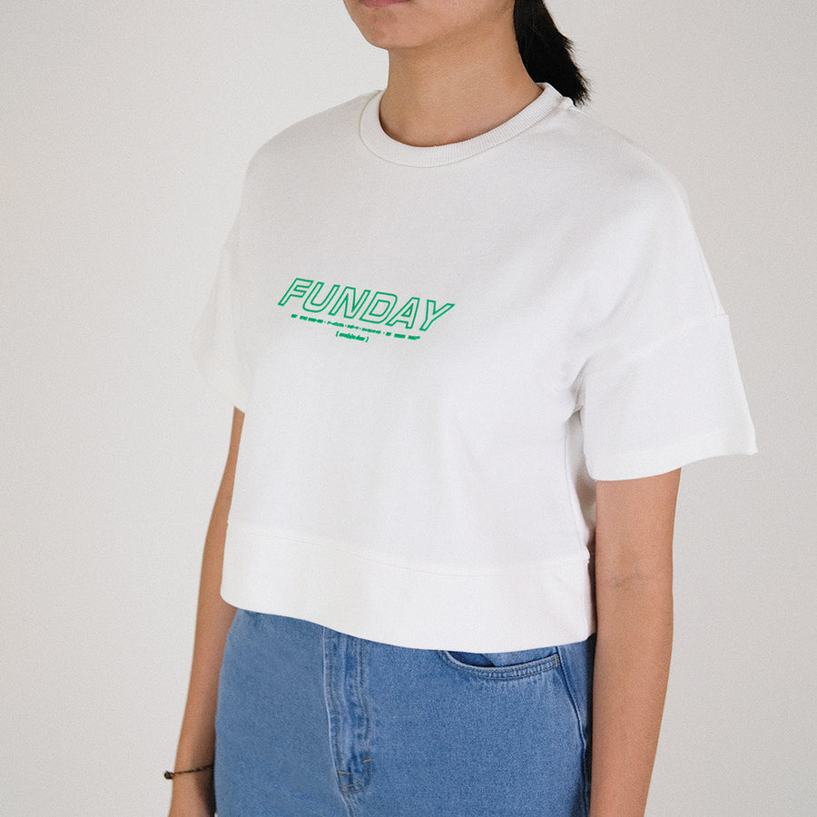 Women Cropped Top - Off White - SW2301004C