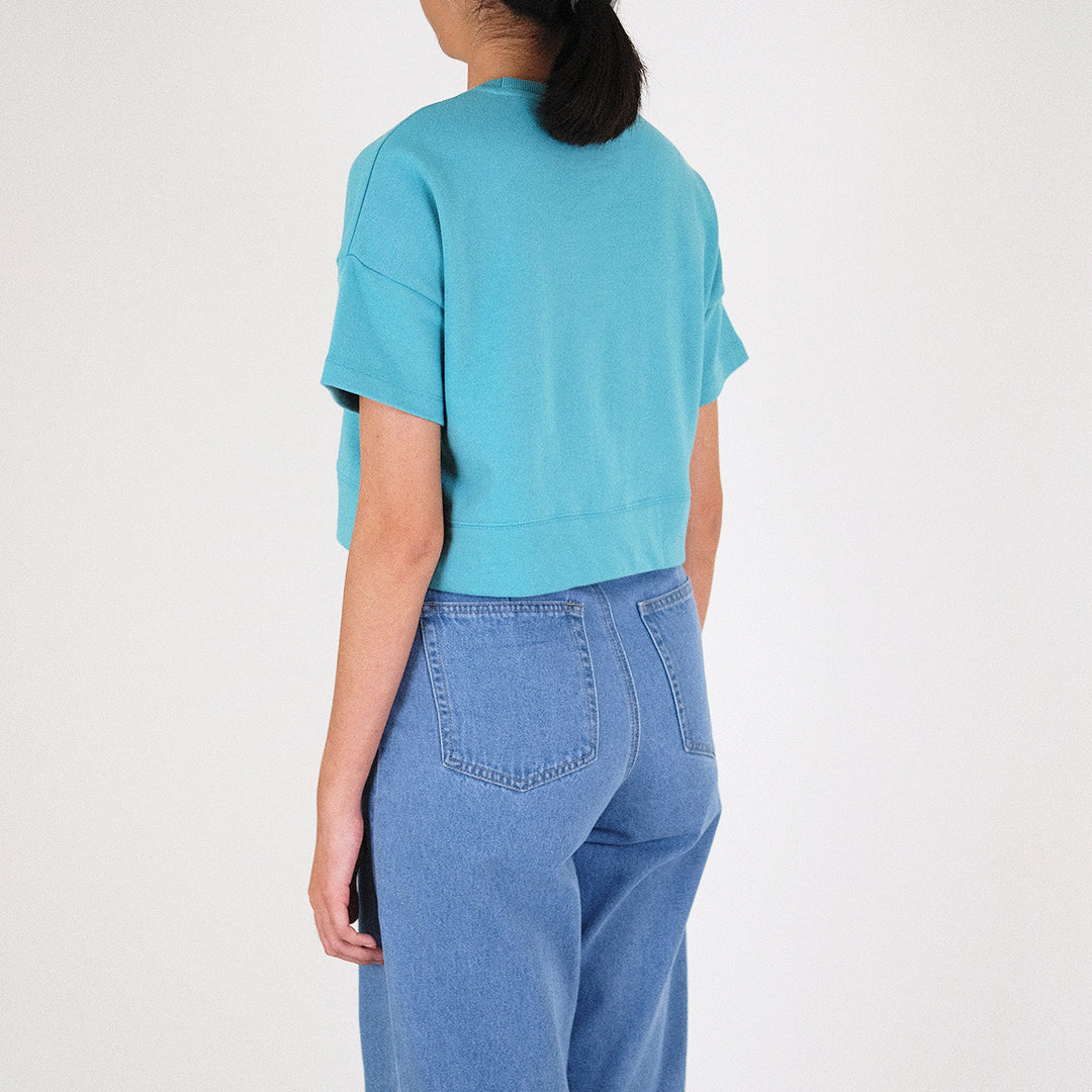 Women Cropped Top - Turquoise - SW2301004E