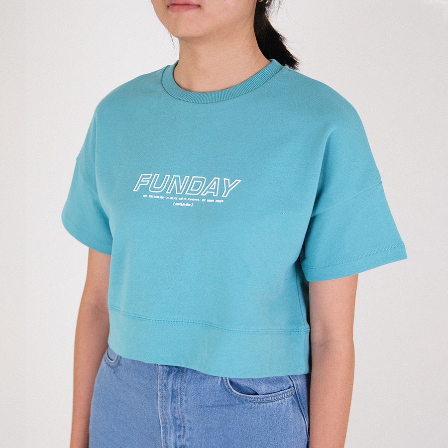 Women Cropped Top - Turquoise - SW2301004E